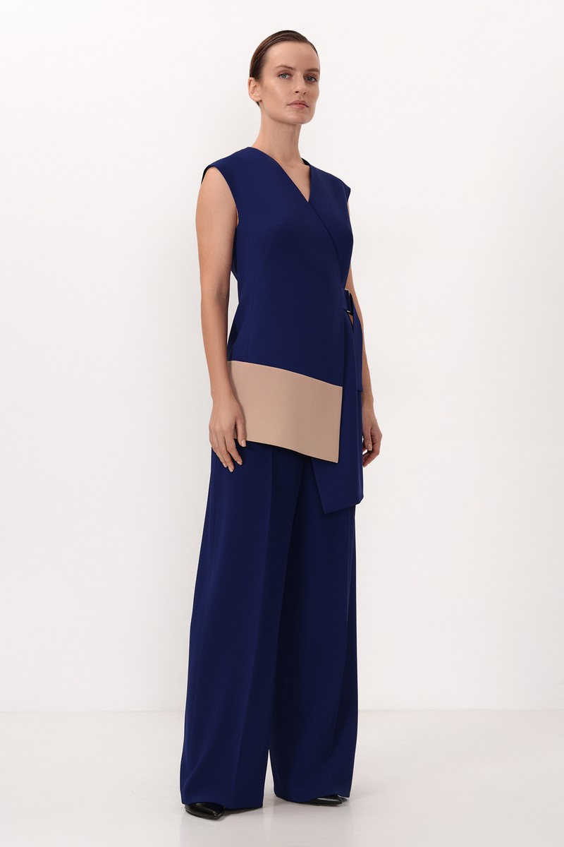 Брюки VASSA&Co, пол женский, цвет синий