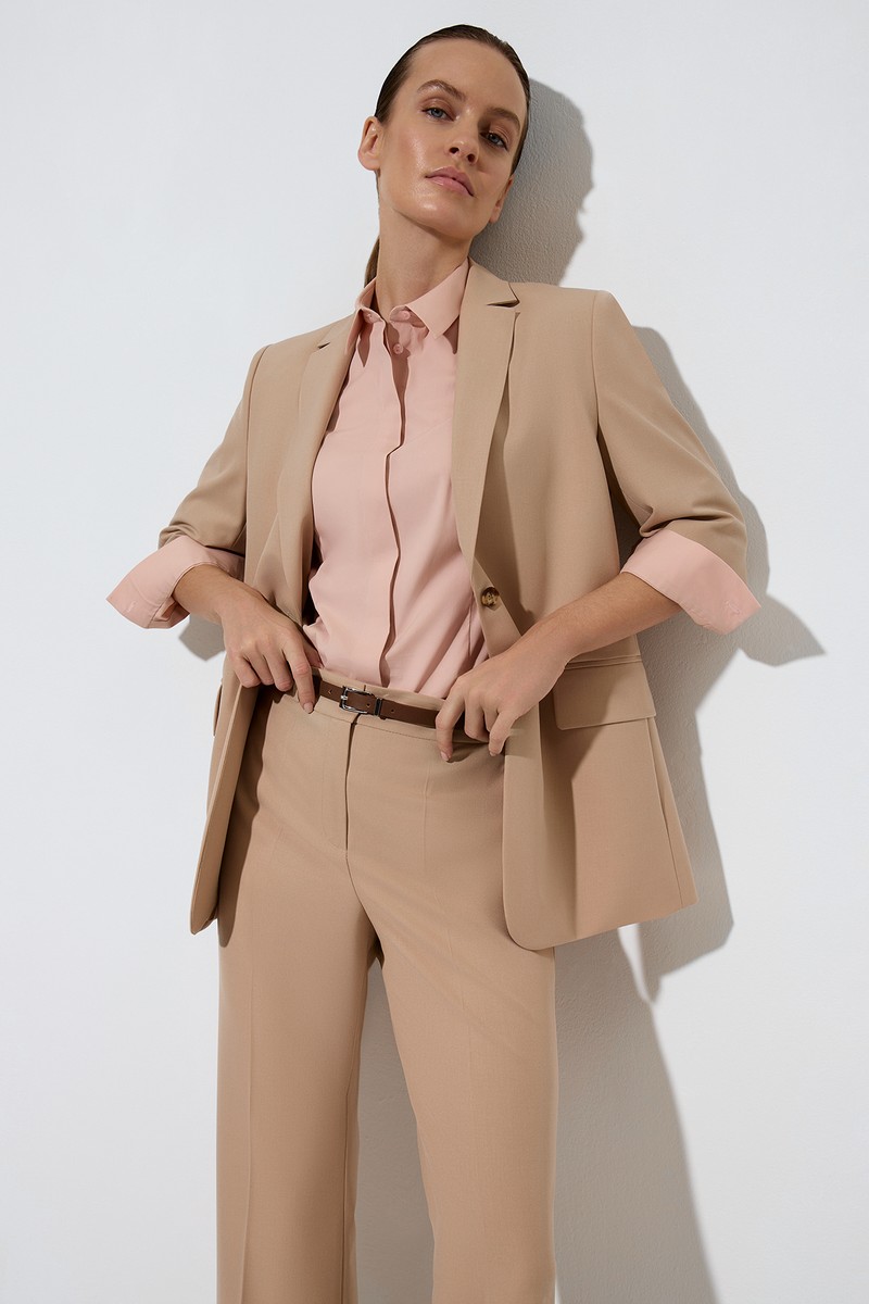 Жакет с коротким рукавом VASSA&Co, пол женский, цвет бежевый