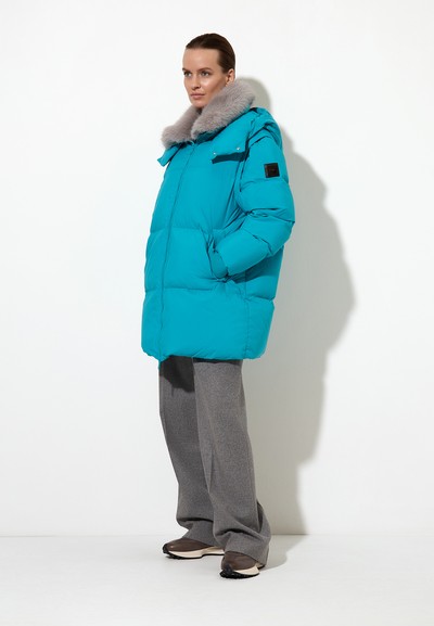 Пуховик VASSA&Co, пол женский, цвет голубой