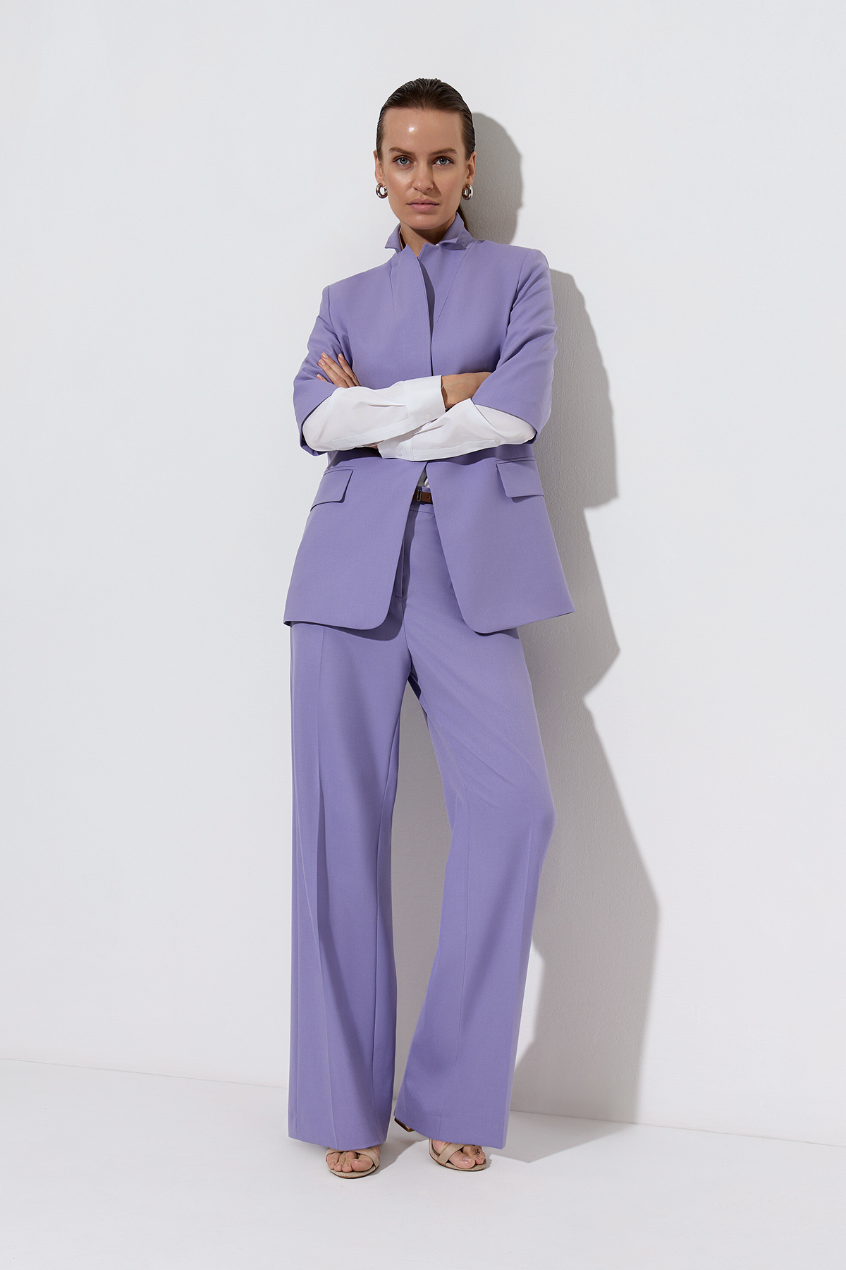 Жакет с коротким рукавом , пол женский, цвет фиолетовый