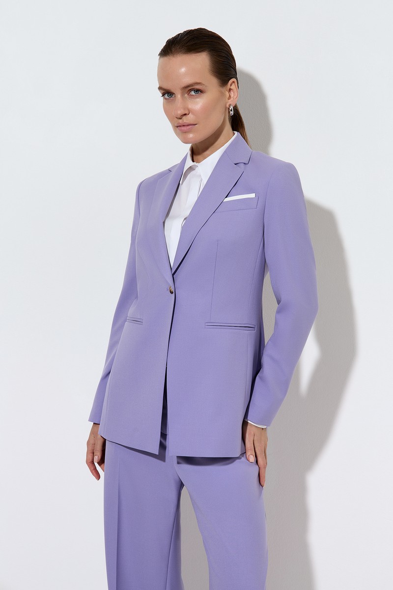 Жакет полуприталенного силуэта , пол женский, цвет фиолетовый