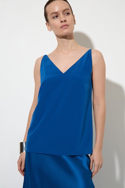 Топ в бельевом стиле VASSA&Co, пол женский, цвет синий