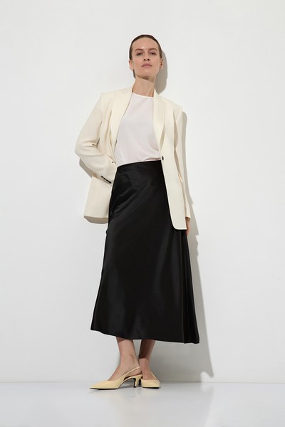 Юбка из атласного материала VASSA&Co, пол женский, цвет черный