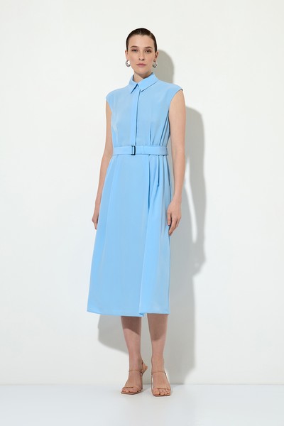 Платье-рубашка со съемным галстуком , пол женский, цвет синий