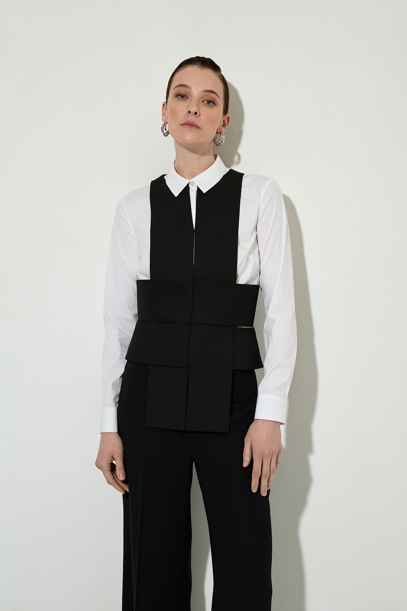 Дизайнерский жилет с эффектом плетения VASSA&Co, пол женский, цвет черный