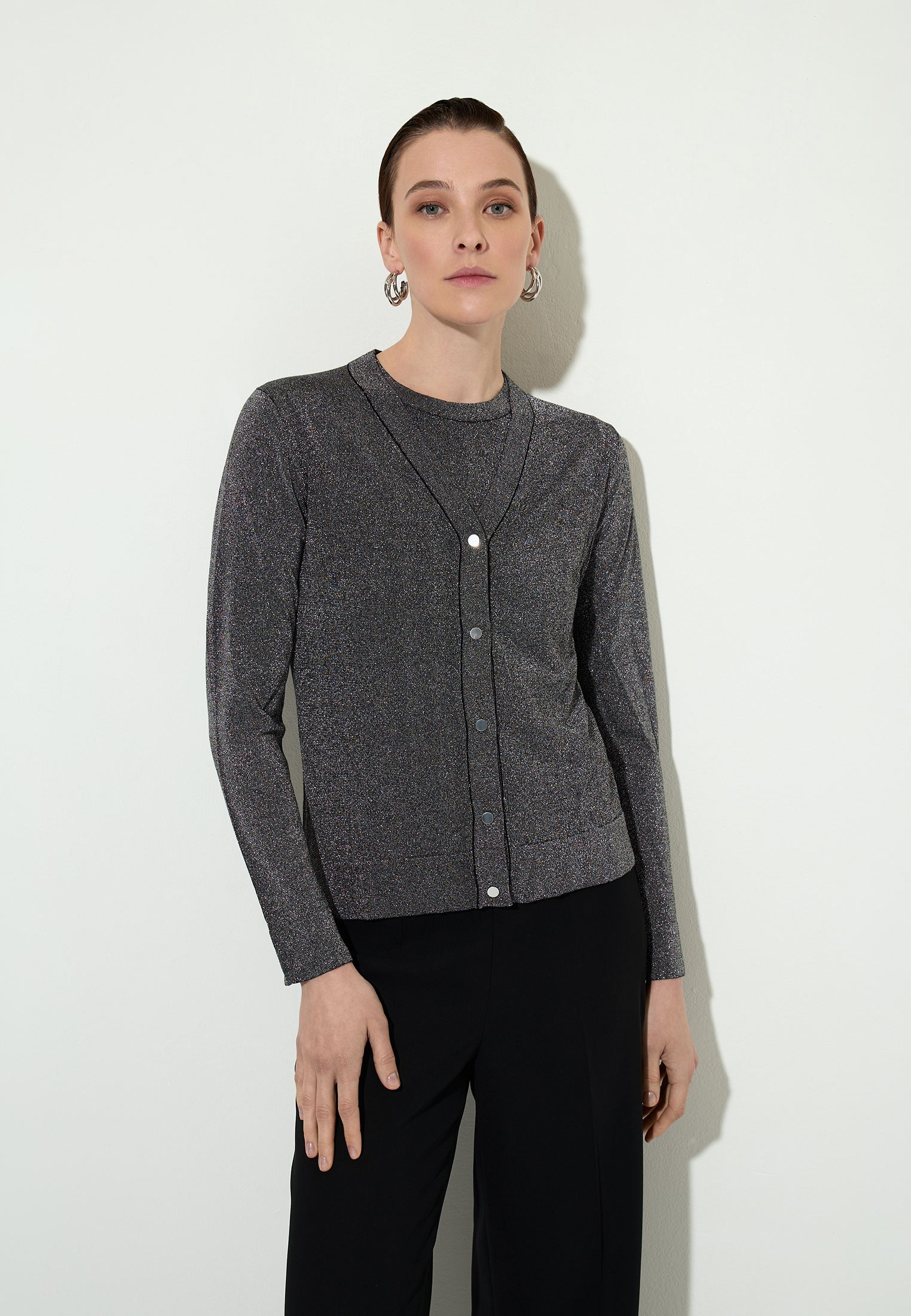 Кардиган , пол женский, цвет черный