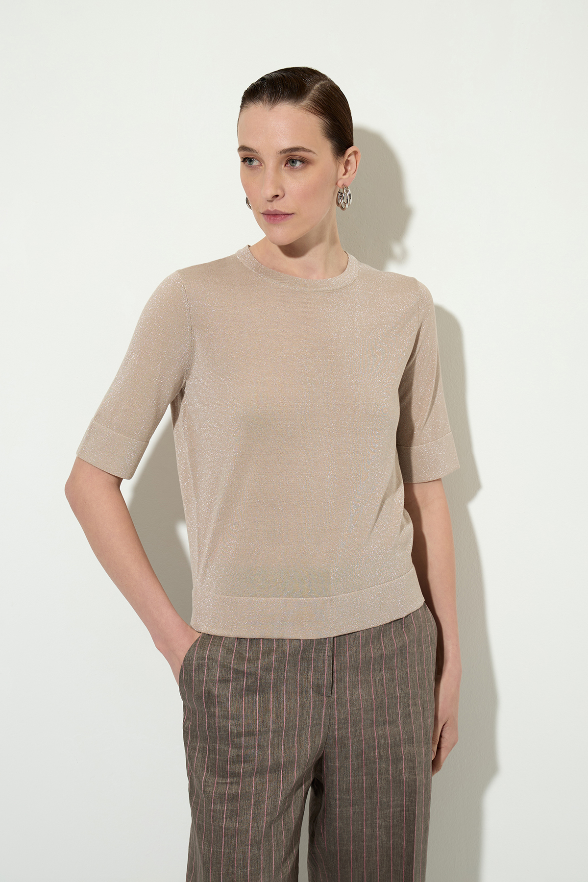 Top VASSA&Co, пол female, цвет бежевый