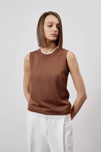 Топ VASSA CODE, пол female, цвет brown