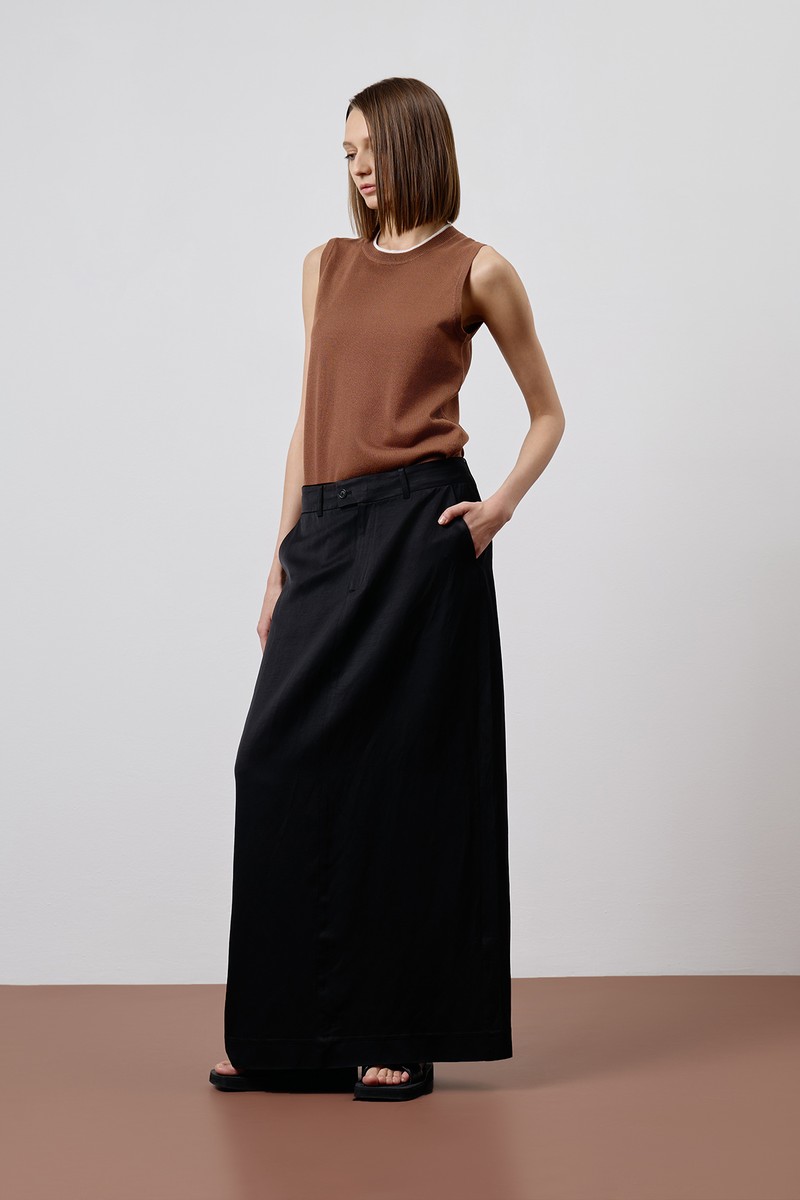 Юбка с запахом на спинке VASSA CODE, пол female, цвет black