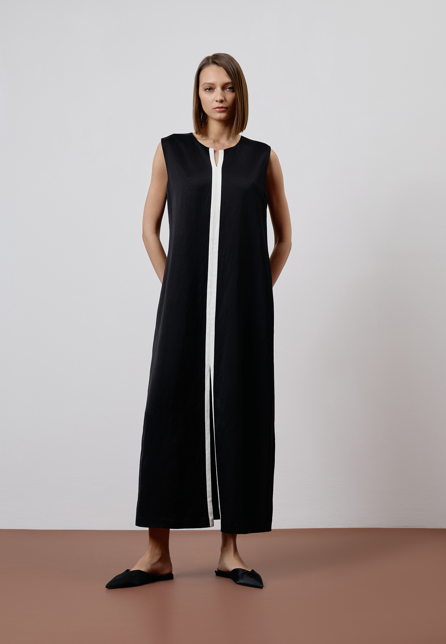 Платье длинное VASSA CODE, пол female, цвет black