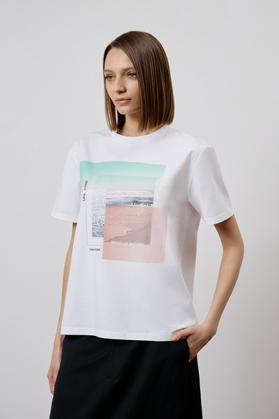 Футболка VASSA CODE, пол женский, цвет белый