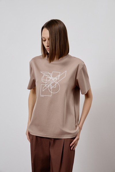 Футболка VASSA CODE, пол female, цвет brown