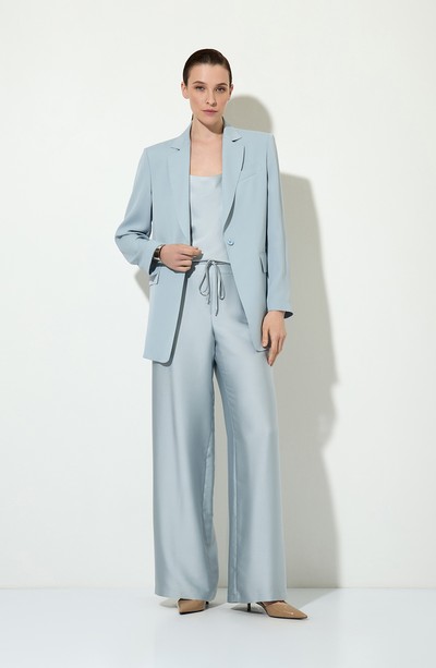 Брюки в пижамном стиле VASSA&Co, пол женский, цвет голубой