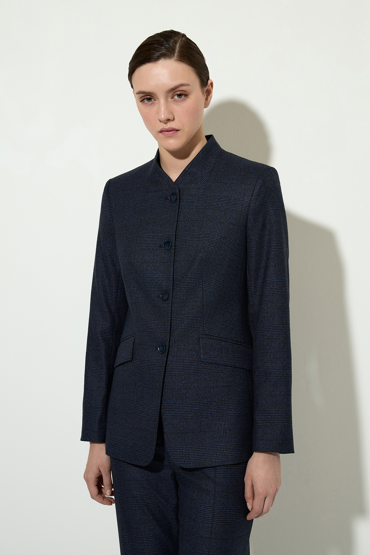 Жакет в клетку VASSA&Co, пол женский, цвет синий