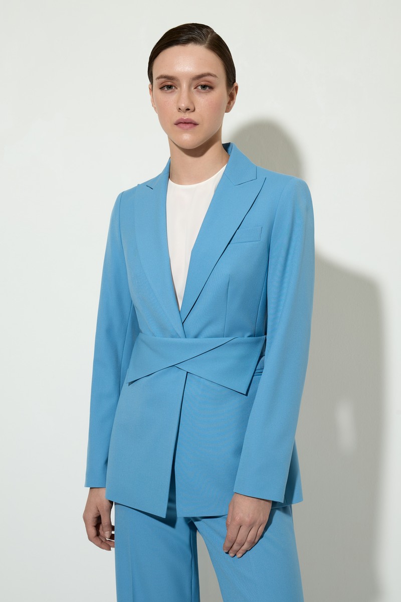 Жакет с акцентным поясом VASSA&Co, пол женский, цвет голубой