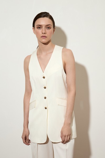 Жилет белый VASSA CODE, пол female, цвет white