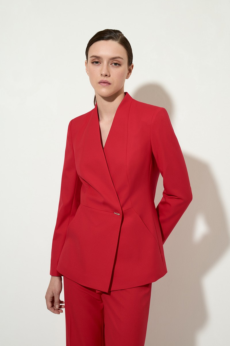 Жакет с асимметричным бортом VASSA&Co, пол женский, цвет красный
