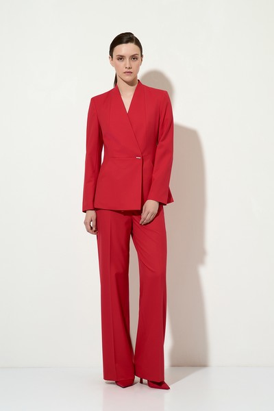 Брюки со скрытой застежкой VASSA&Co, пол женский, цвет красный