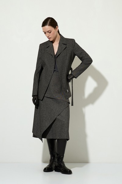 Юбка с асимметричным запахом VASSA&Co, пол женский, цвет серый