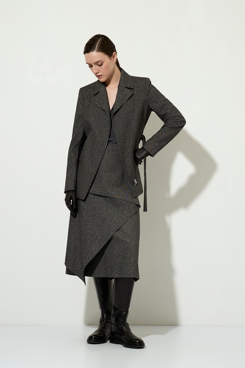 Юбка с асимметричным запахом VASSA&Co, пол female, цвет серый