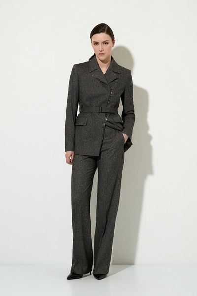 Брюки прямого кроя из полушерсти VASSA&Co, пол female, цвет серый