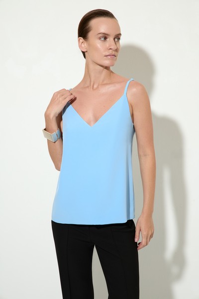 Топ в бельевом стиле VASSA&Co, пол женский, цвет синий