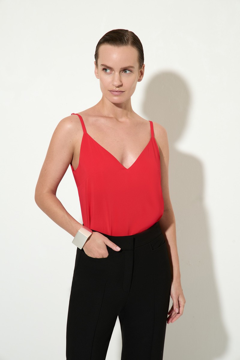 Топ в бельевом стиле VASSA&Co, пол женский, цвет красный