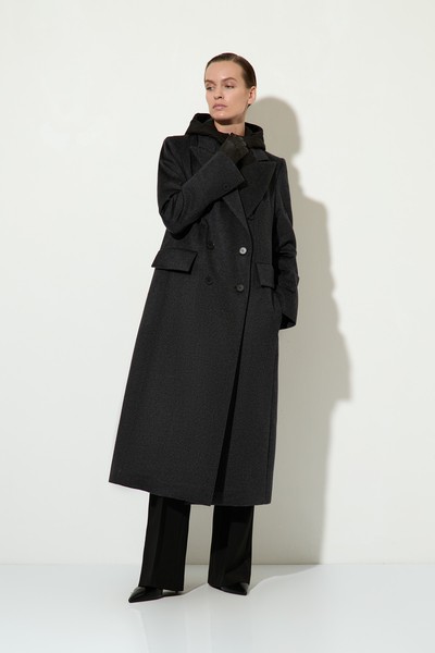 Пальто из шерсти и кашемира со съемной деталью VASSA&Co, пол женский, цвет серый