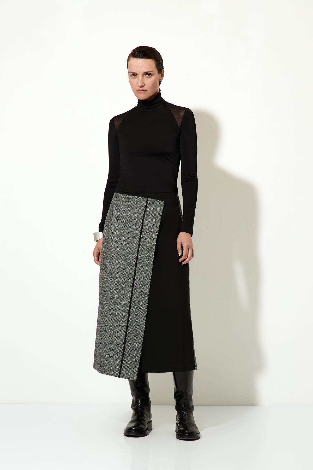 Асимметричная юбка-миди VASSA&Co, пол женский, цвет серый