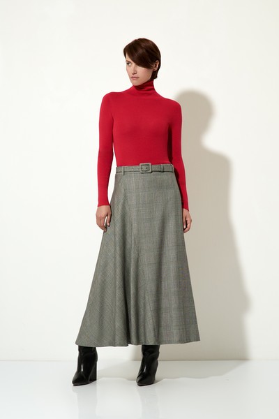Юбка в клетку VASSA CODE, пол женский, цвет серый
