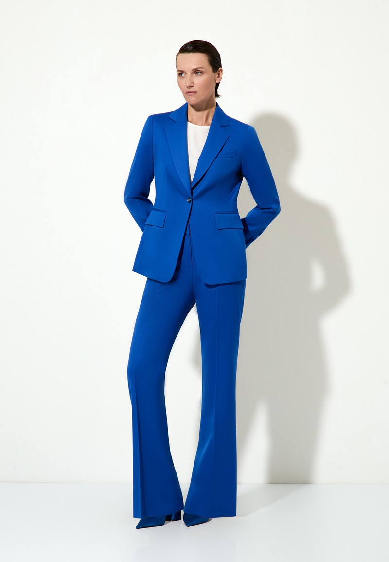 Брюки из шерсти VASSA&Co, пол женский, цвет синий