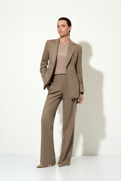 Брюки прямого кроя из полушерсти VASSA&Co, пол female, цвет brown