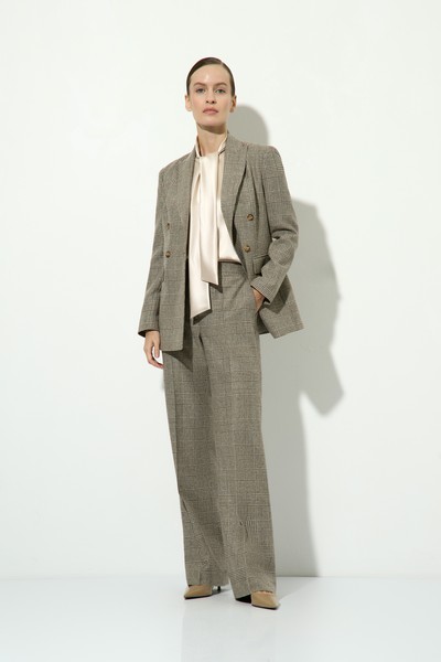 Брюки в клетку VASSA&Co, пол female, цвет brown