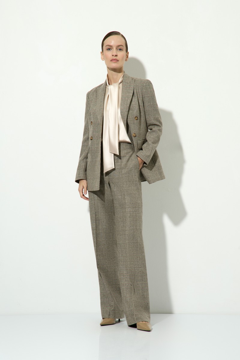 Брюки в клетку VASSA&Co, пол женский, цвет коричневый