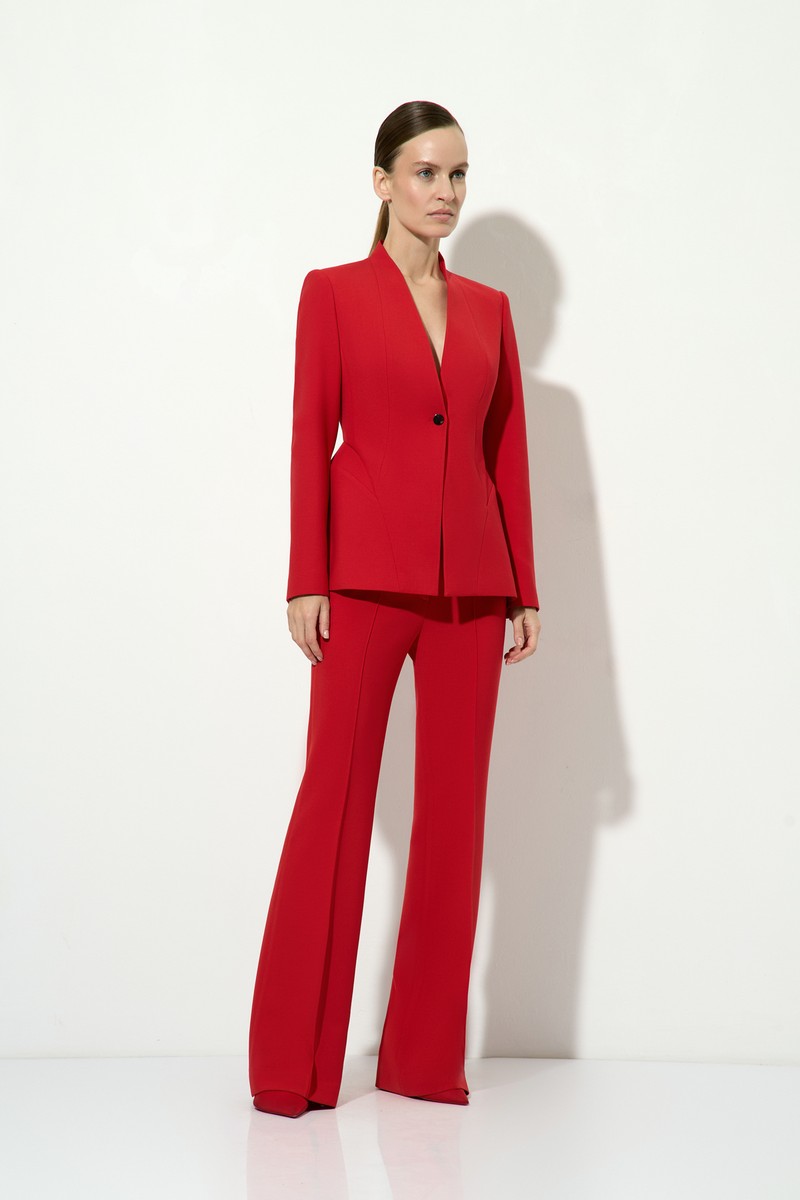 Брюки красные VASSA&Co, пол женский, цвет красный