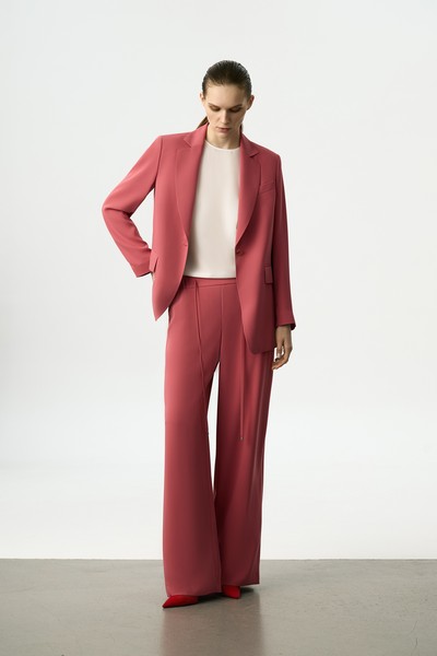 Брюки широкие розовые VASSA&Co, пол женский, цвет розовый