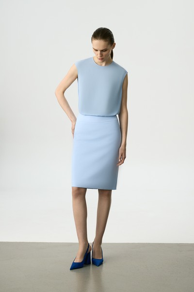 Юбка-карандаш VASSA&Co, пол женский, цвет голубой