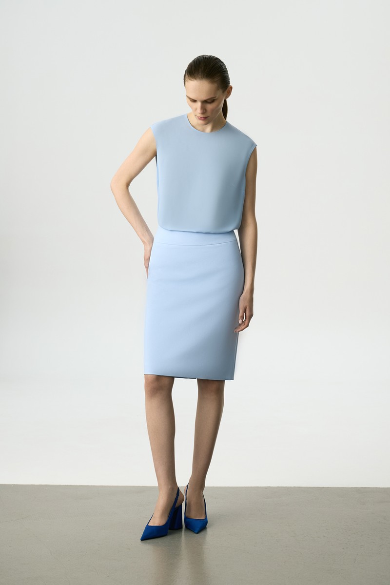 Юбка-карандаш VASSA&Co, пол женский, цвет голубой