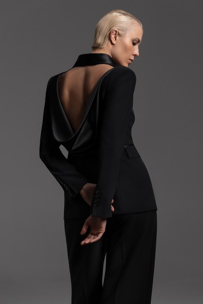 Жакет с открытой спиной VASSA&Co, пол женский, цвет черный