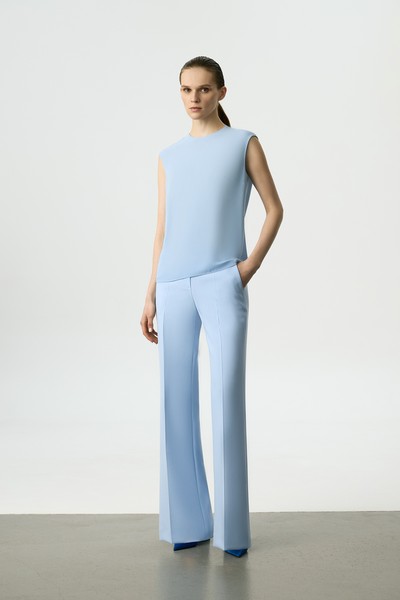 Блузка без рукавов VASSA&Co, пол женский, цвет синий