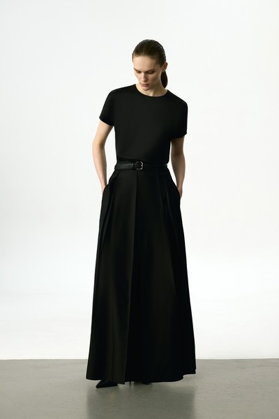 Юбка-макси со складками VASSA&Co, пол женский, цвет черный