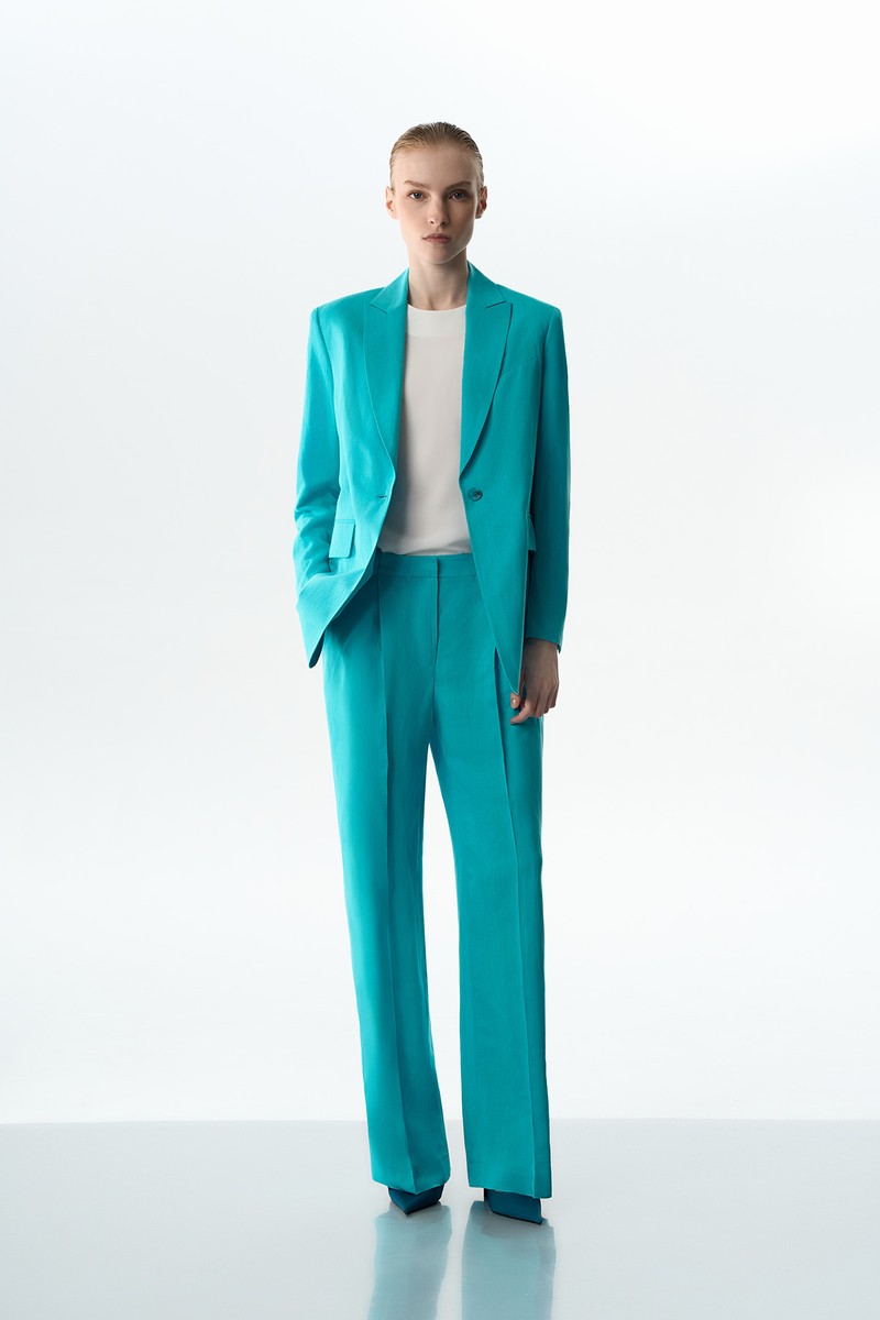 Брюки бирюзовые VASSA&Co, пол женский, цвет голубой