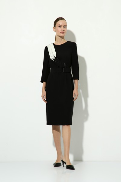Платье со съемной деталью VASSA&Co, пол женский, цвет черный