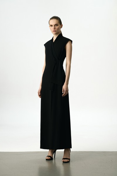 Платье-макси черное VASSA&Co, пол женский, цвет черный