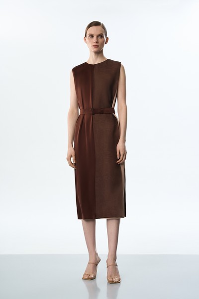 Платье с эффектом многослойности VASSA&Co, пол женский, цвет коричневый
