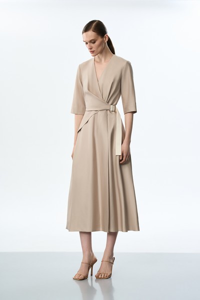 Платье хлопковое VASSA&Co, пол женский, цвет бежевый