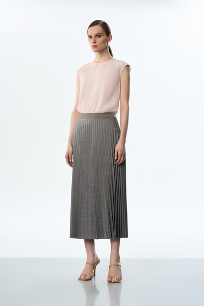 Юбка гофре серая VASSA&Co, пол женский, цвет серый