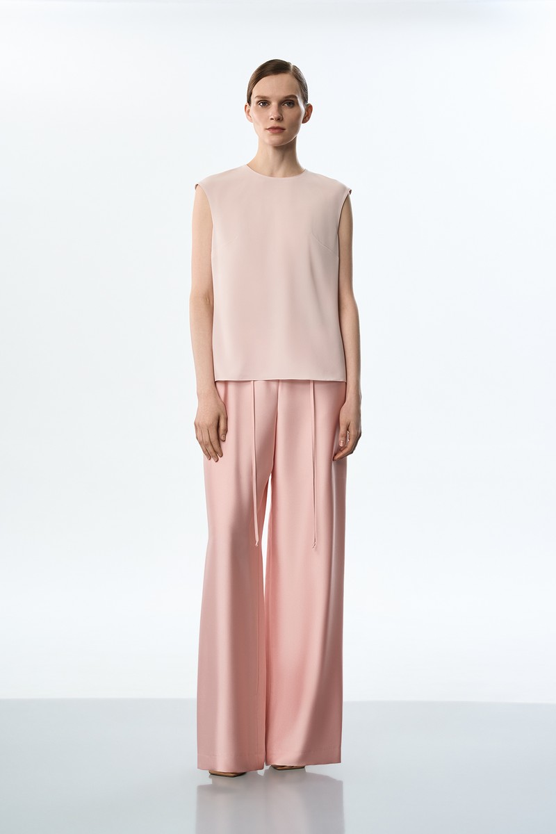 Блузка без рукавов розовая VASSA&Co, пол женский, цвет розовый