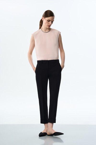 Брюки укороченные VASSA&Co, пол женский, цвет черный