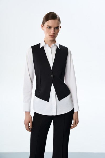 Рубашка с жилетом VASSA&Co, пол женский, цвет белый